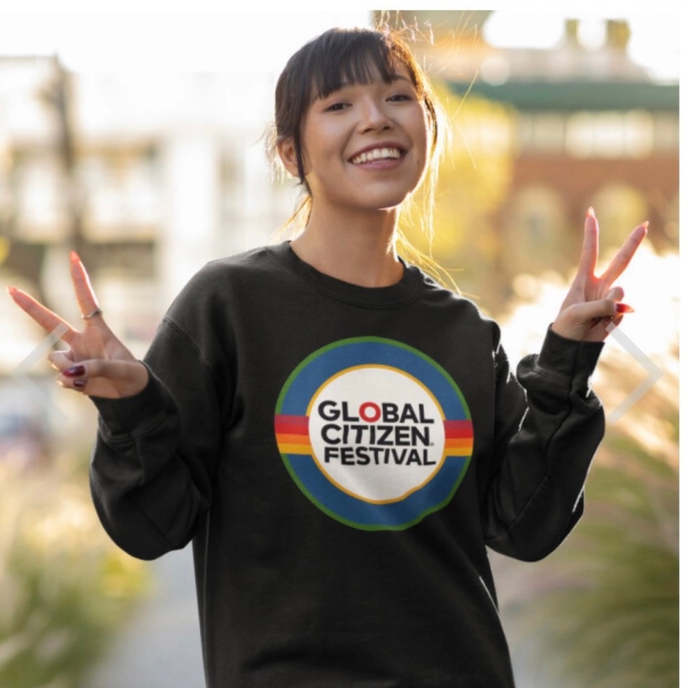 Aviator Nation Global Citizen Live Sweatshirt L blk cotton longsleeve @S